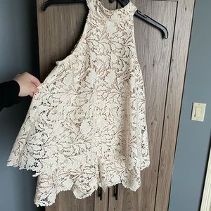 Judith March White Lace Romper. Size M